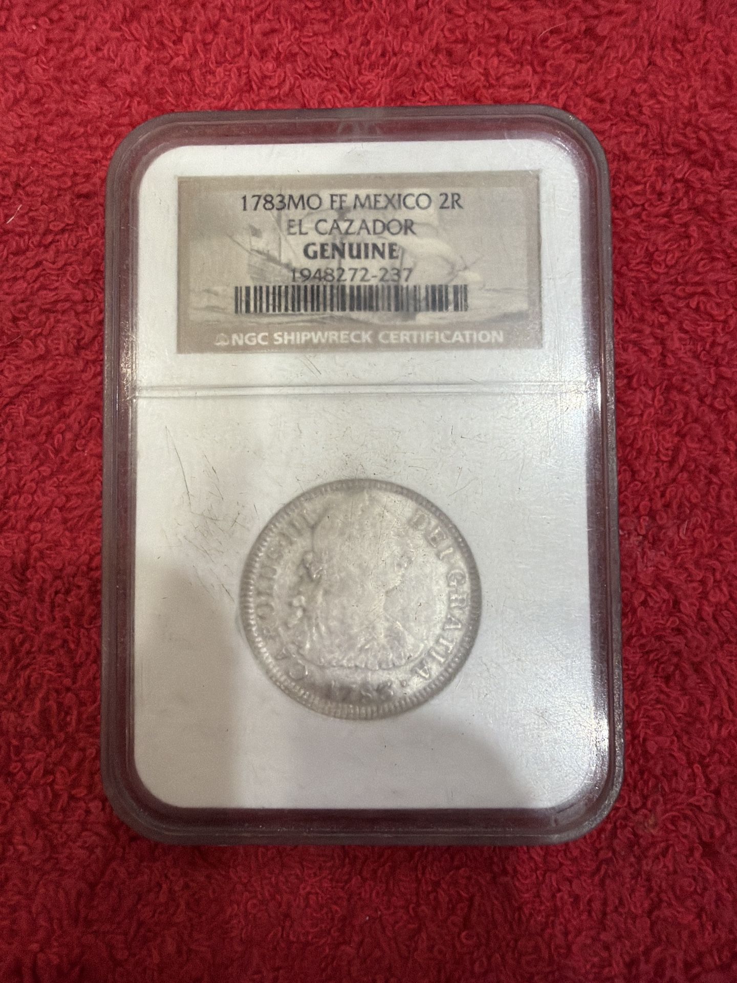 1783 Mexico 2 Reales “El Cazador” Shipwreck Coin – NGC Certified Genuine