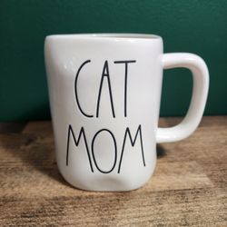 Rae Dunn Ceramic Mug - Artisan Collection by Magenta, "CAT MOM" 