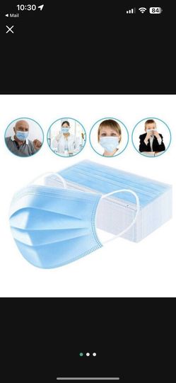 50 pcs Face Mask Mouth & Nose Protector Disposable Masks Blue 3-PLY Earloop