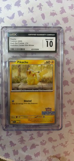 Pikachu CGC 10 Black Star Promo 214 Illustration Contest 2024