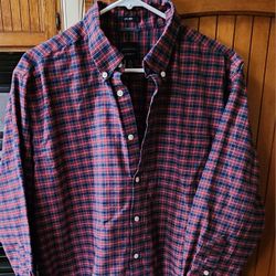 RED XL MENS DOCKERS STRETCH CLASSIC FIT LONG SLEEVE 