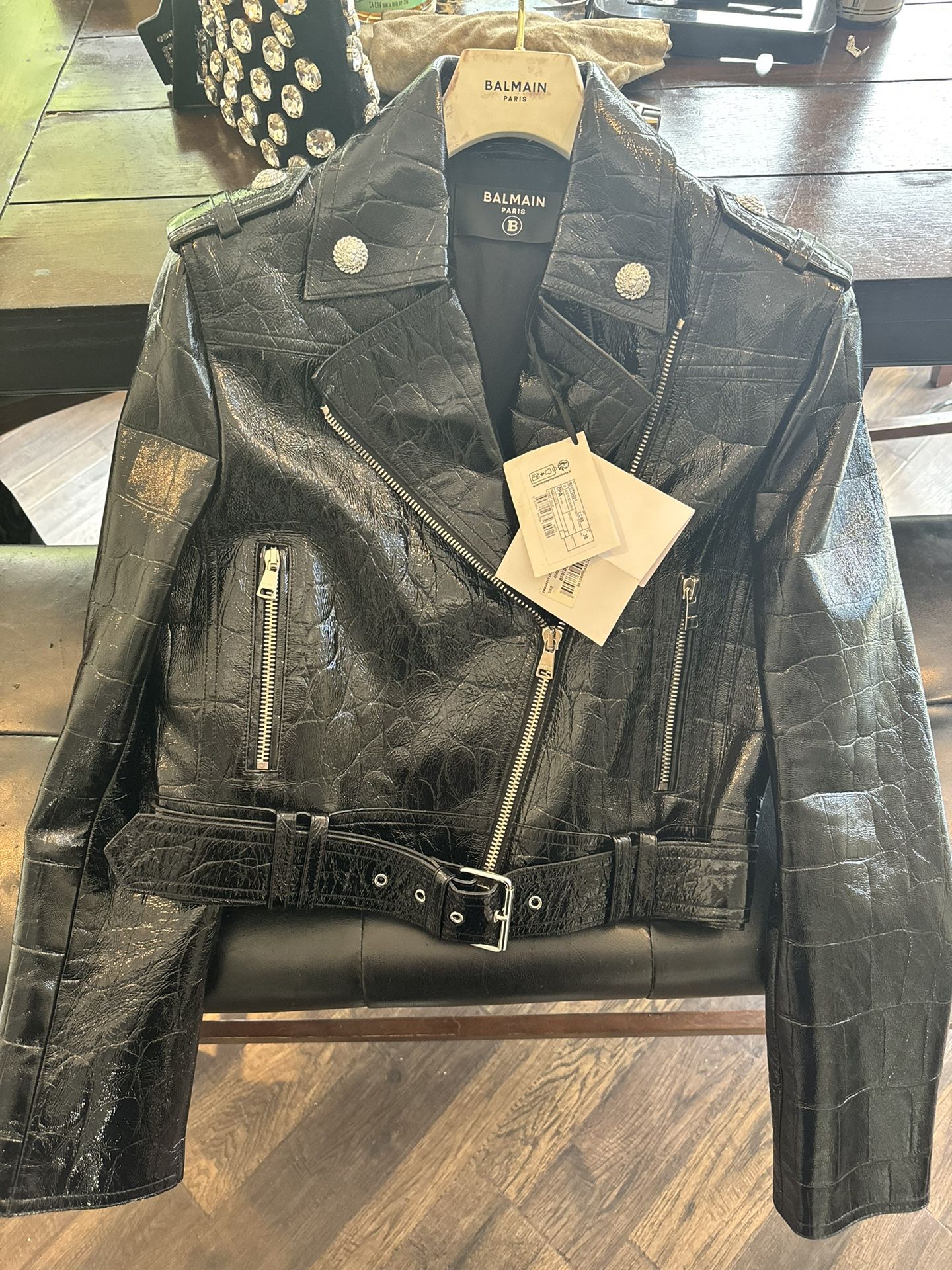 BALMAIN Leather Moto Jacket *Authentic*