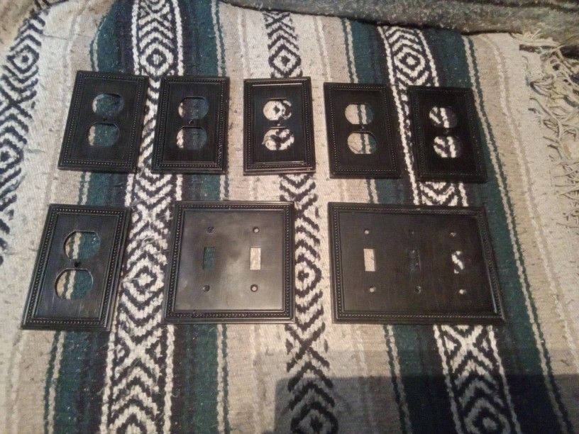 Heavy Duty Aluminum Set Of Switch Covers And Socket Covers, Great Condition. $10.00 For All.