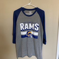 Men ‘47 LA Rams Gray Long Sleeve Shirt Cotton Polyester Medium. Good Condition.