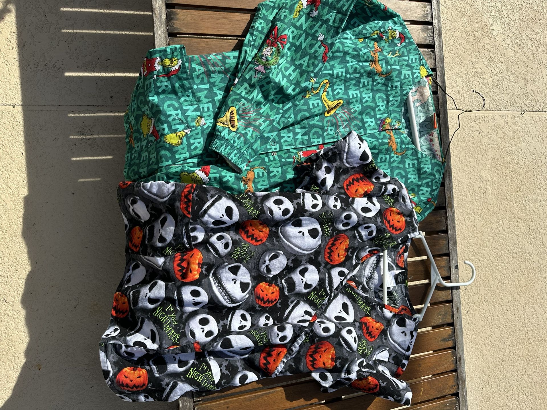 2 Womans Medium Scrubs Christmas Theme