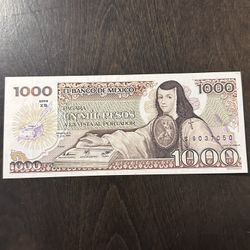 Mexico Mil Pesos “Juana De Asbaje”