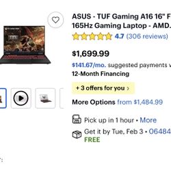 ASUS TUFF GAMING A16 Laptop 