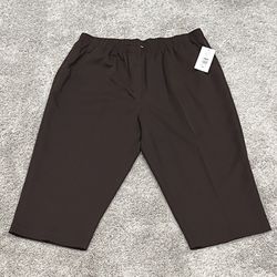 Women’s Size 16 Petite High Waisted Alia Gaucho Pants w/Side Pockets Dark Brown Pants