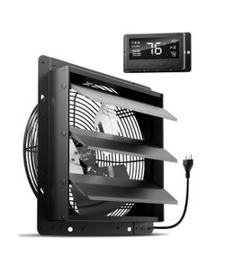 HG Power 12 Inch shutter exhaust Fan with Thermostat, 971 CFM Shutter Exhaust Fan with smart controller NEW