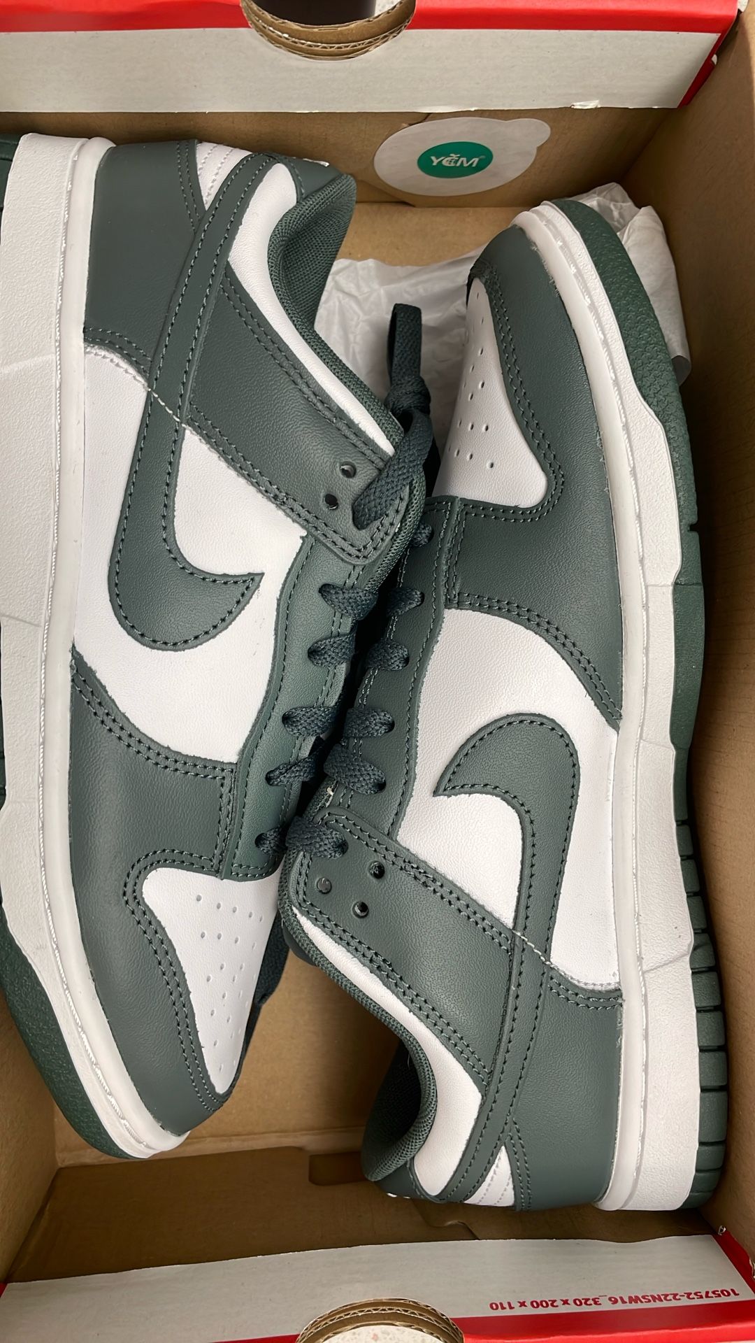 white And Green Low Dunks Size 9