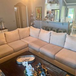Like New West Elm Sectional- Cream/Beige/off white Fabrics! 