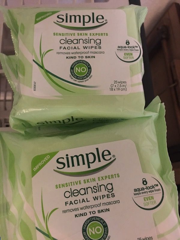 Simple facial wipes