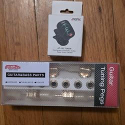 Wilkinson Gold Flat Sided Mini Button 6 Inline Tuning Pegs With Extra