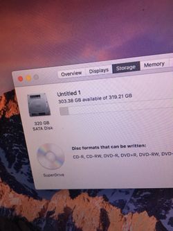 15 inches MacBook Pro i5 processor 8 GB memory ram 320 GB hardrive 2011