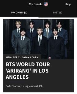 BTS Tickets Section 314 Row 4 Seats 13, 14