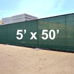 Brand New $40 Outdoor 5x50 FT Privacy Fence, Mesh Shade Cover for Garden Wall Yard Backyard