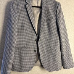 Mens Blue Plaid Suit Set