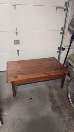 Wood coffee table