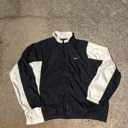 Vintage Nike White Tag Yellow Lined Full Zip Windbreaker Jacket