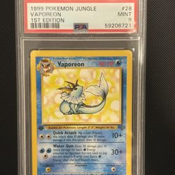 Pokemon PSA 9 1st Edition Jungle Vaporeon 28