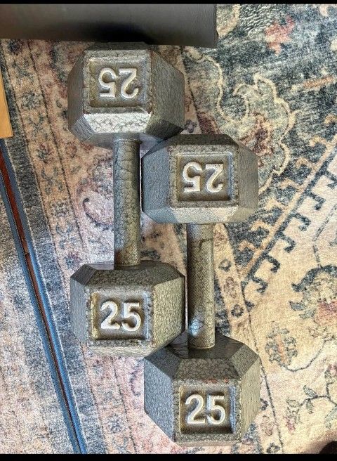 Pair Of 25lb Dumbbells 