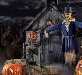Animated Faceless ScareCrow 6.5ft