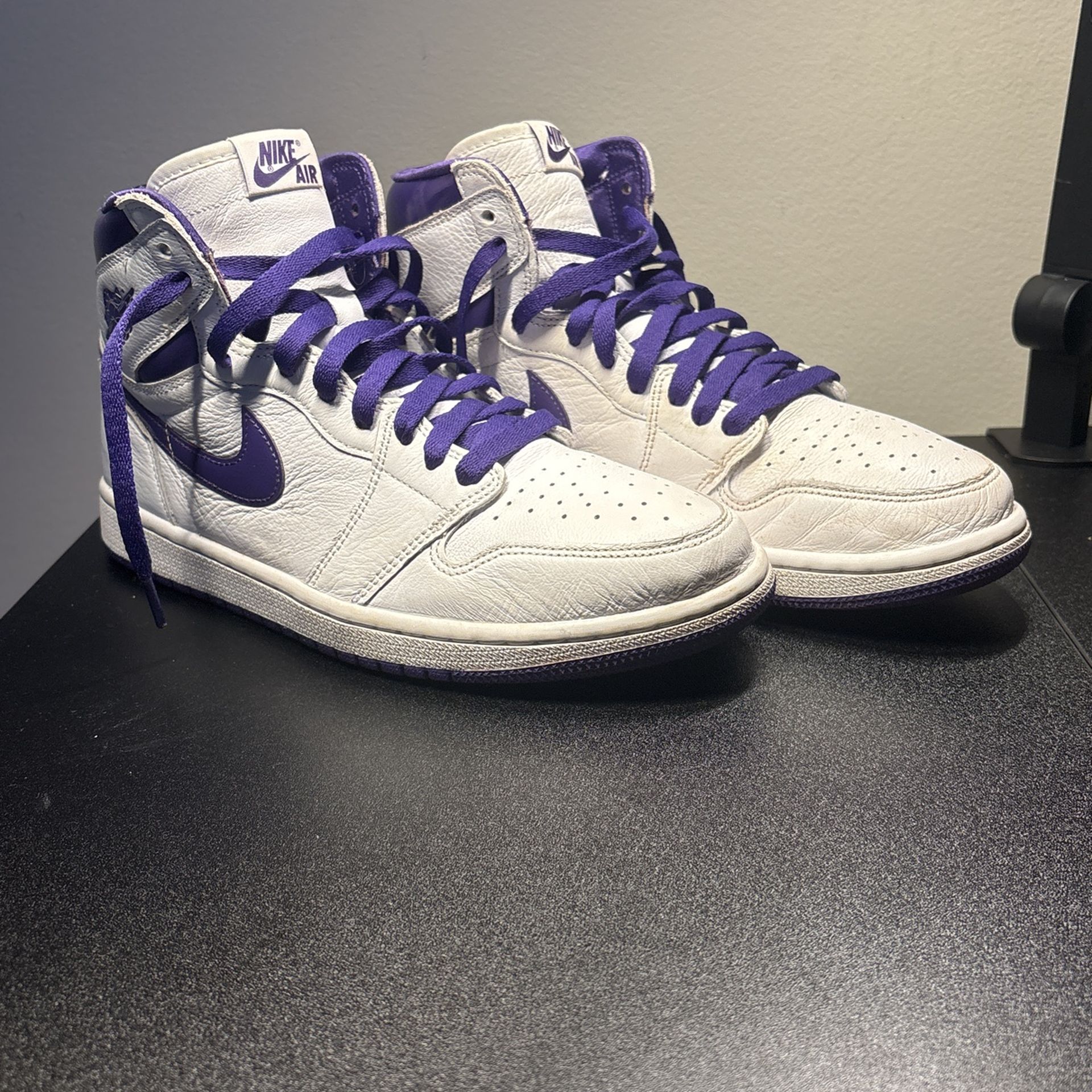 Jordan 1 Court Purple 2.0 Size 10.5 Used No Box
