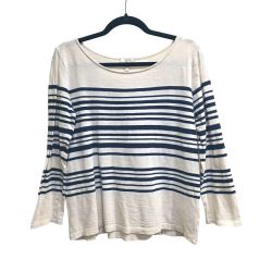 Joie Striped Black White Long Sleeve Maine Boat Bateau Neck Sweater S