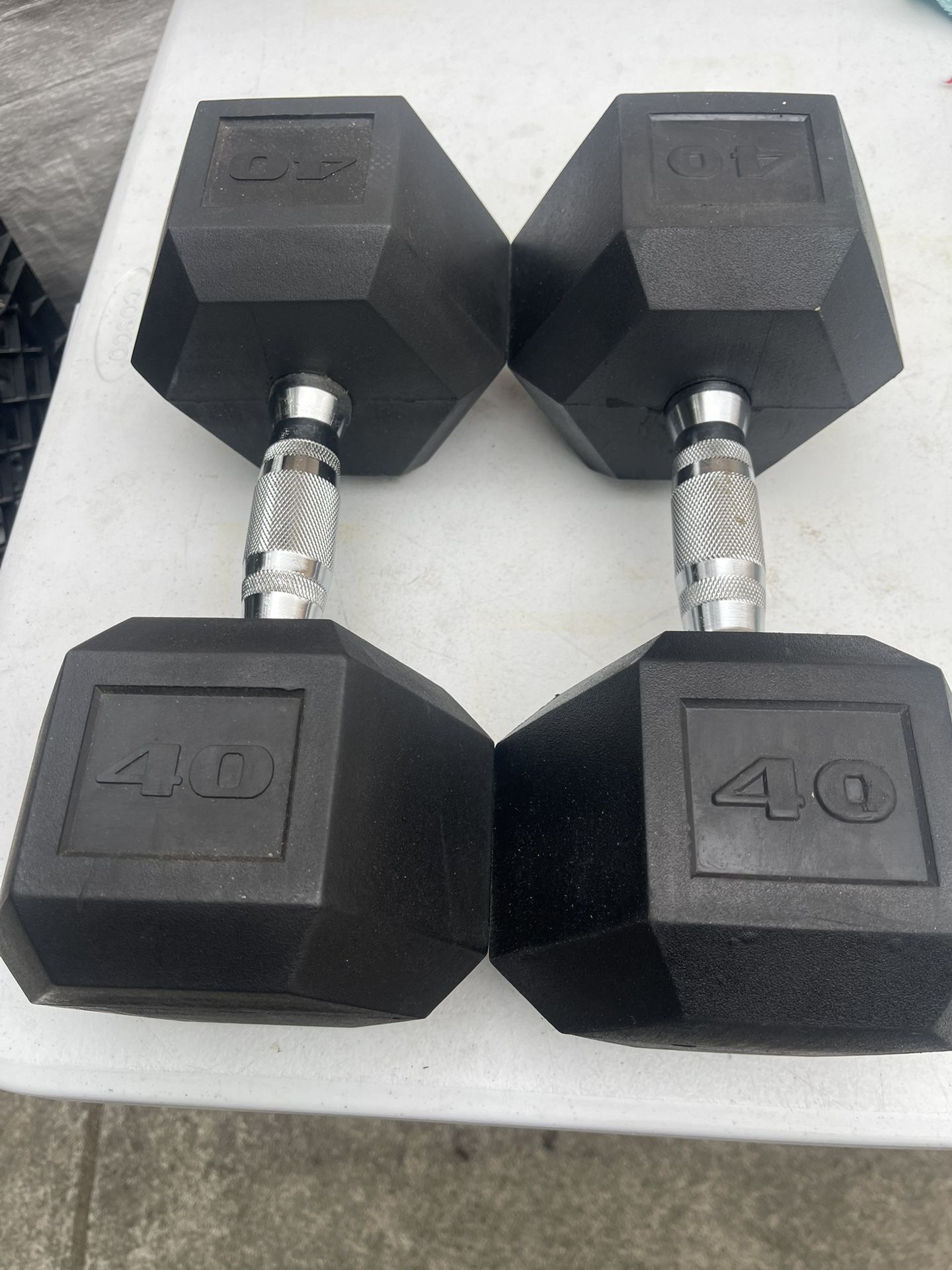 CAP Barbell, 40lb Rubber Hex Dumbbell, Single