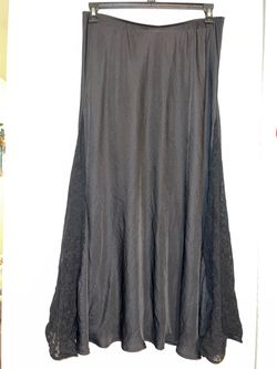 Aerie Black Maxi Skirt with Lace Panels