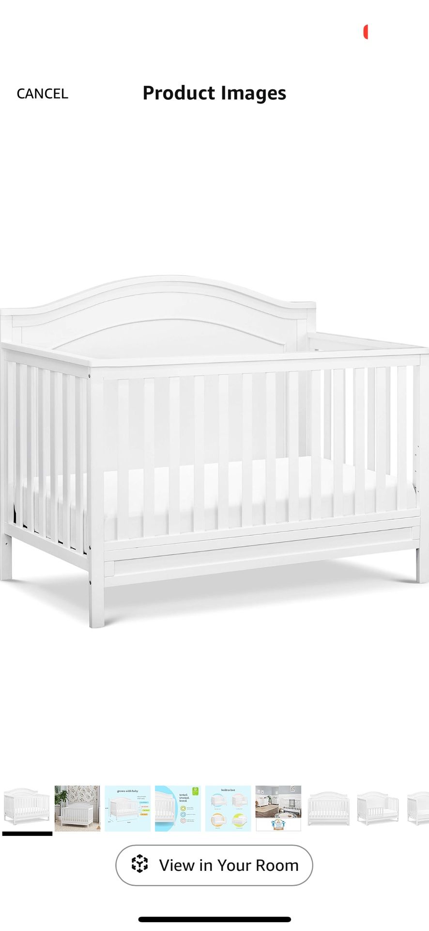Baby Crib DaVinci Charlie 4-in-1 Convertible Crib in White, Greenguard Gold Certified