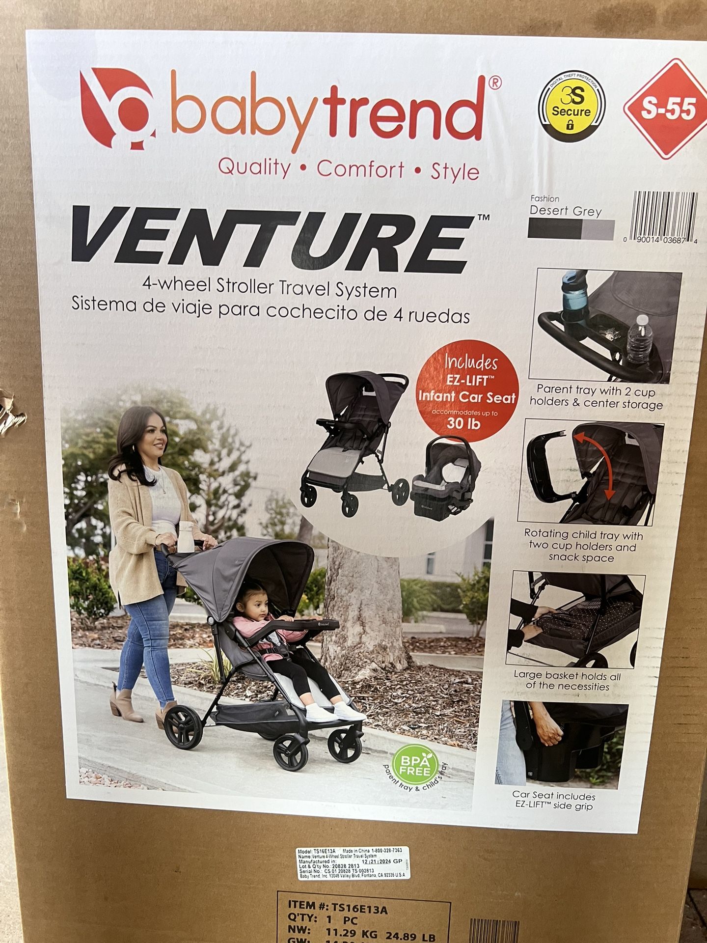 NEW- Baby Trend Venture 4-Wheel Stroller