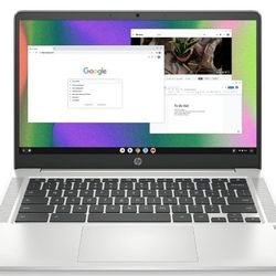 HP Chromebook 14 Laptop, Intel Celeron N4120, 4 GB RAM, 64 GB eMMC, 14" HD Display, Chrome OS, Thin Design, 4K Graphics, Long Battery Life, Ash Gray K