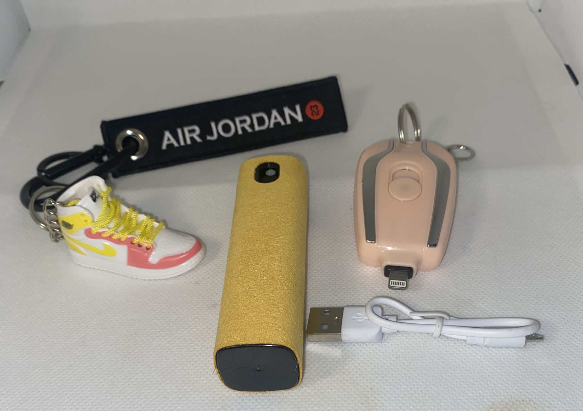 Lot of 3 Mini Keychain Charger, Sneaker Keychain, Screen Cleaner