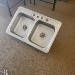 Stainless steel 2 basin sink