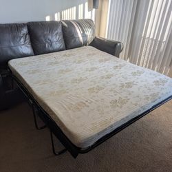 Leather Sofa - Pull Out Bed