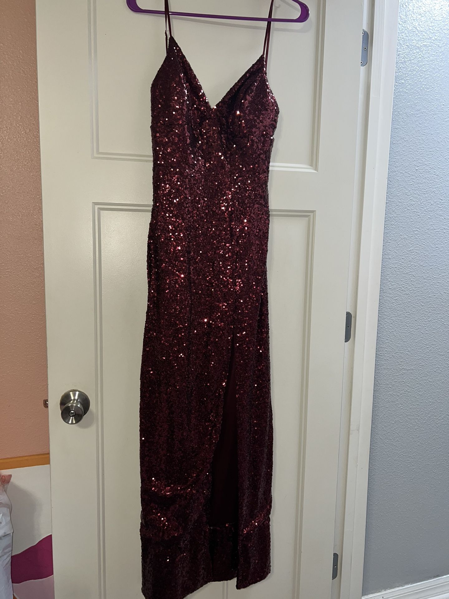 Burgundy Sequin Dress