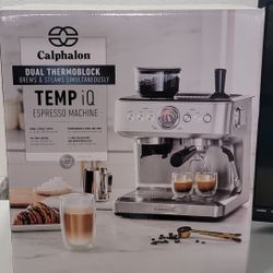 CalphalonTemp iQ Espresso Machine w/Grinder, Dual Thermoblock, Milk Frother