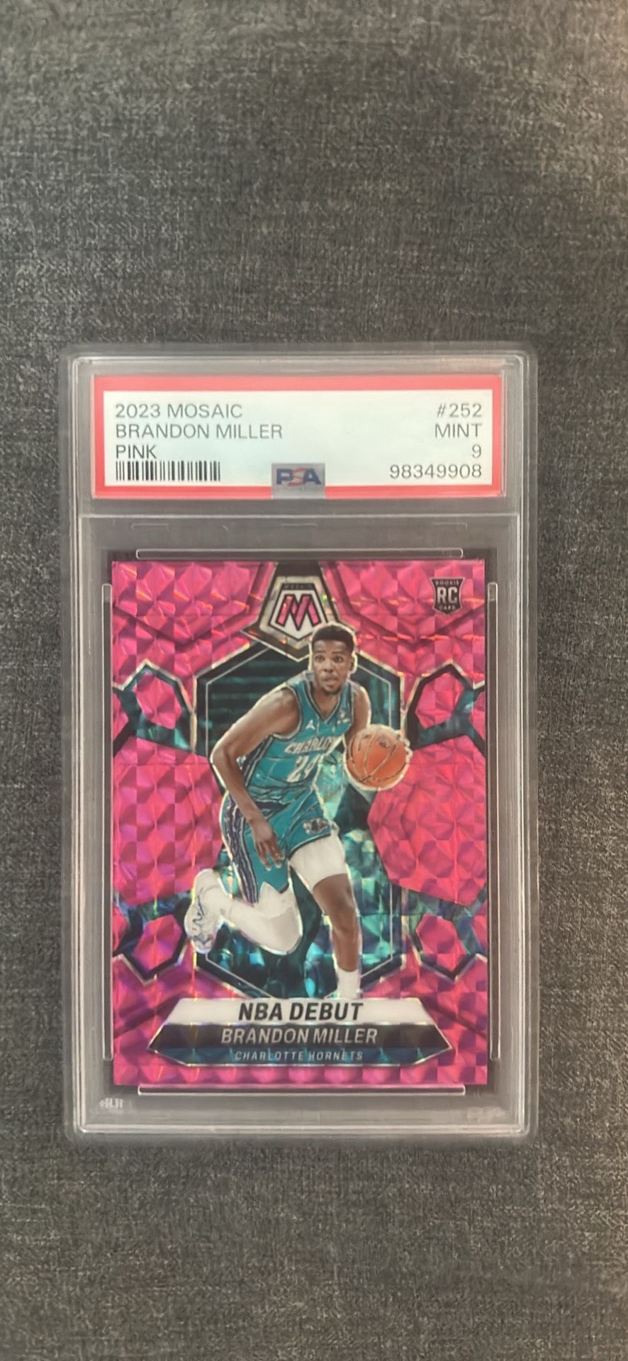 2023 Mosaic Brandon Miller Pink #252 86/149 PSA 9 MINT