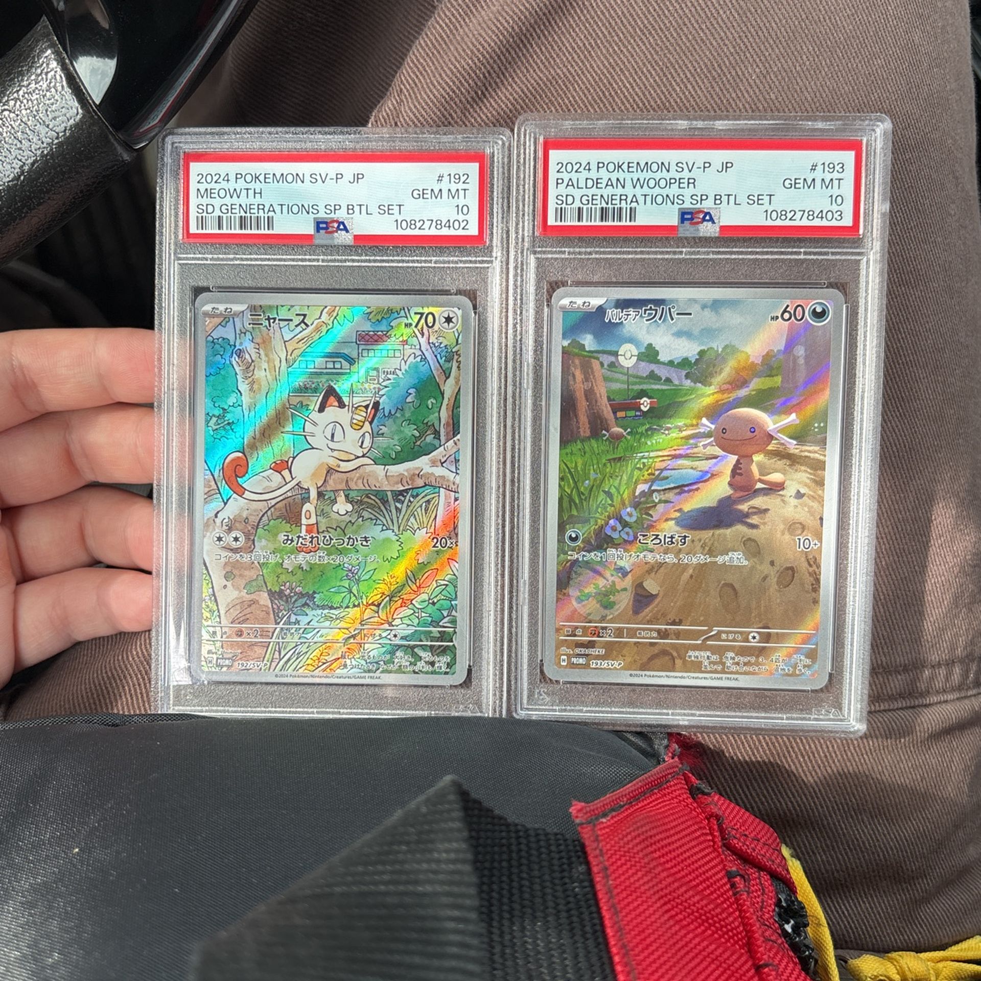 PSA 10 Generations Promo Meowth & Paldean Wooper Seq.