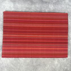 Vintage 2002 Martha Stewart Red Ribbed Stripe Placemats Set of 6 Cotton 13x19 
