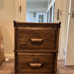 Oak Filing Cabinet/Bedside 1980s