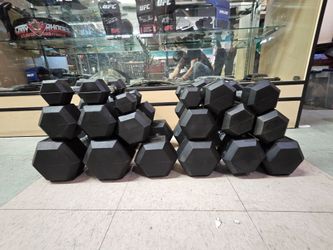 Rubber Hex Dumbbell Set