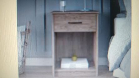 Mainstays 1 Drawer Nightstand with Power, Rustic Oak