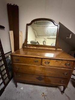 Nice Bed Frame with matching dresser with mirror