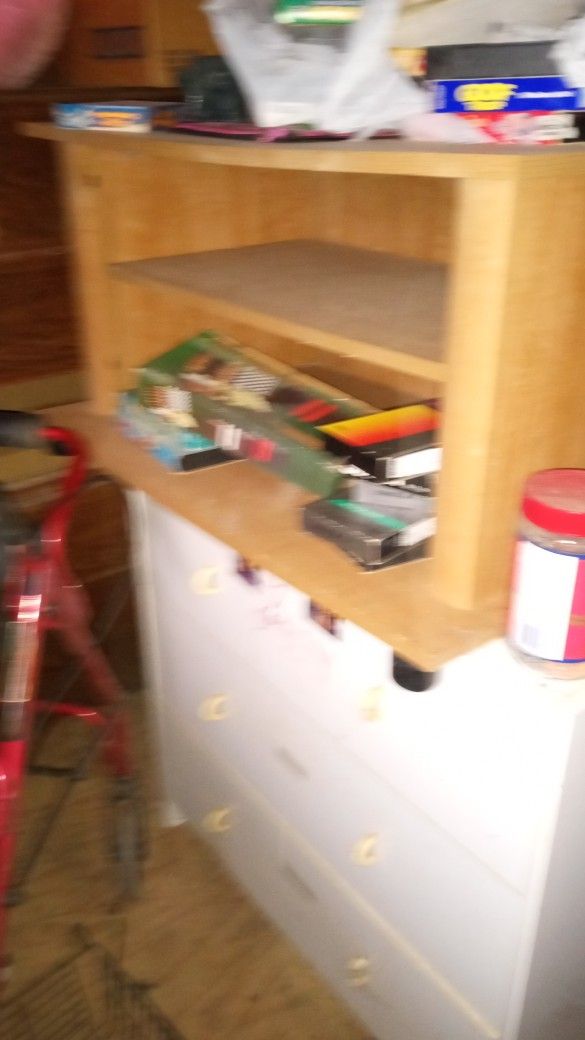 Brown TV Stand One Missing Wheel