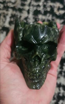 💀 Crystals | Serpentine Jade Skull Bowl 💀