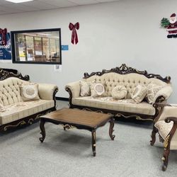 Classic Living Room Sofa Set 3pc - Delivery And Financing Available 