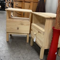 TARVA Set Of 2 Nightstands Side End Tables Solid Wood 