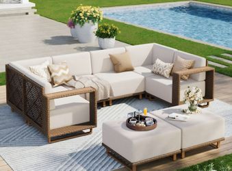 New Modular 6-piece Wicker Outdoor Furniture Set
